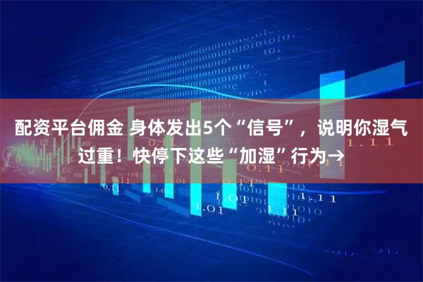 配资平台佣金 身体发出5个“信号”，说明你湿气过重！快停下这些“加湿”行为→